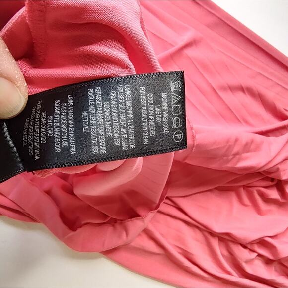 MaxAndCleo NWT Coral Sunburst Pleated Mini Dress Size 8 - Picture 4 of 16